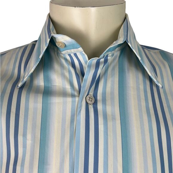 Fitted Ted Baker L/S Dress Shirt in Spring Stripe Great Condition Size 2 (Sm) - Picture 3 of 7